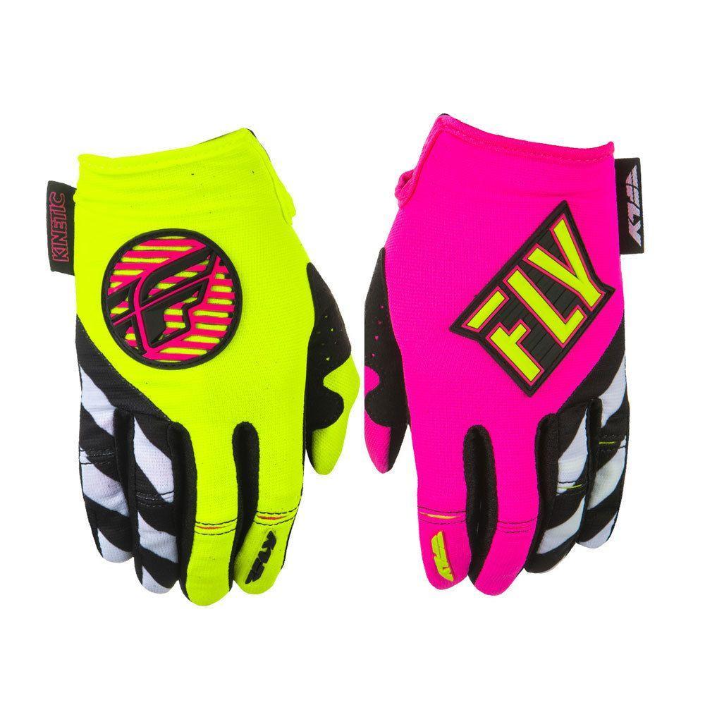 Перчатки FLY RACING KINETIC LADY Pink/Hi-Vis Yellow