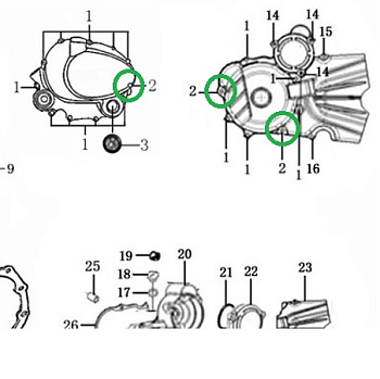 Болт 6х50 крепления крышки картера ZS172FMM-3A (CB250-F)	